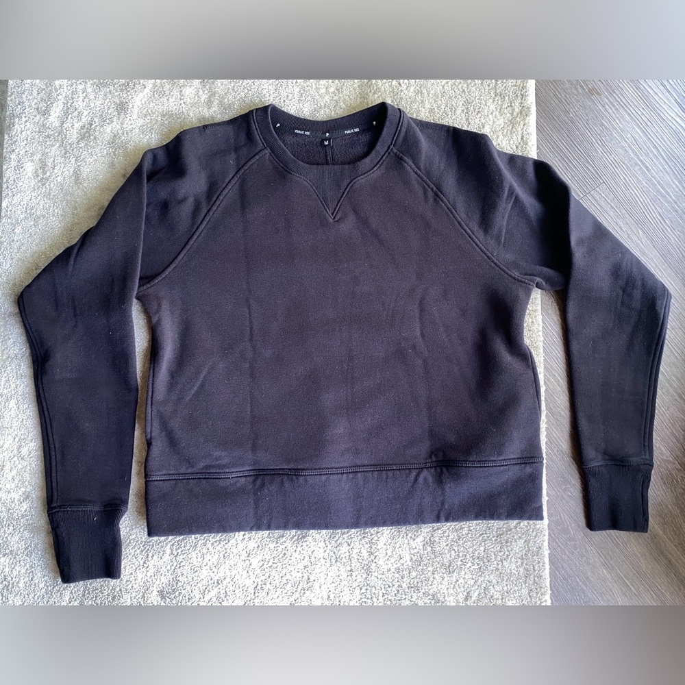 Public Rec Black Crewneck Sweatshirt Athleisure Lounge Pullover EUC Med
